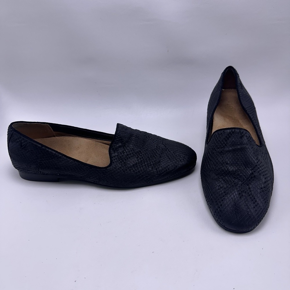 Vionic Onyx Snake Willa II Women's Slip on Flat Shoes Size 7.5 Minimalist Black‎
